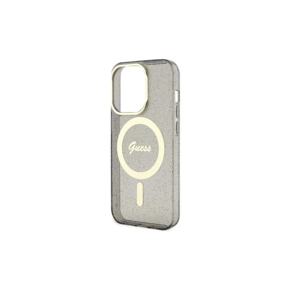 Hurtownia GSM - Etui Guess GUHMP14LHCMCGK Apple iPhone 14 Pro negru/black hardcase Glitter Gold MagSafe - GUE2481 - {ean13} - Hurt