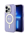 Etui Guess GUHMP14LHCMCGU Apple iPhone 14 Pro lila/purple keménytok Glitter Gold MagSafe