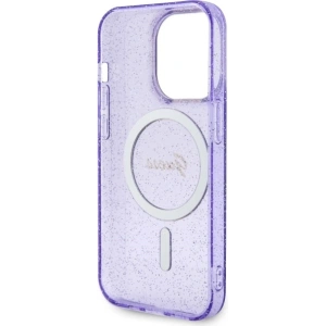 Etui Guess GUHMP14LHCMCGU Apple iPhone 14 Pro purpurowy/purple hardcase Glitter Gold MagSafe