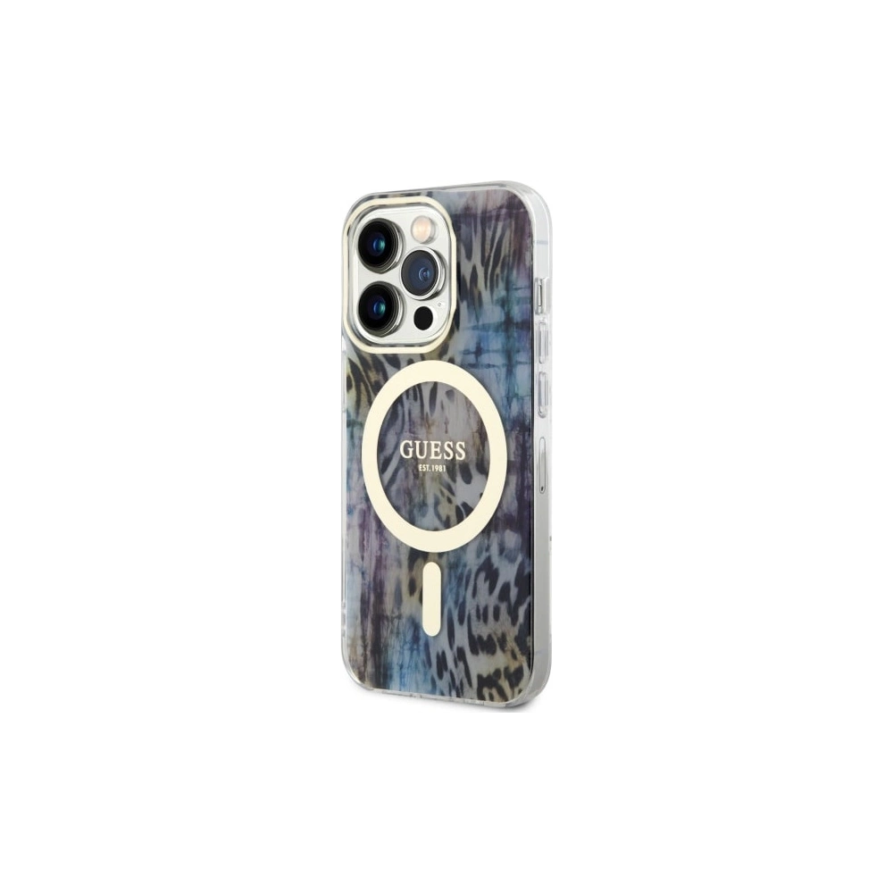 Hurtownia GSM - Etui Guess GUHMP14LHLEOPWB Apple iPhone 14 Pro kék/hardcase Leopard MagSafe - GUE2485 - {ean13} - Hurt
