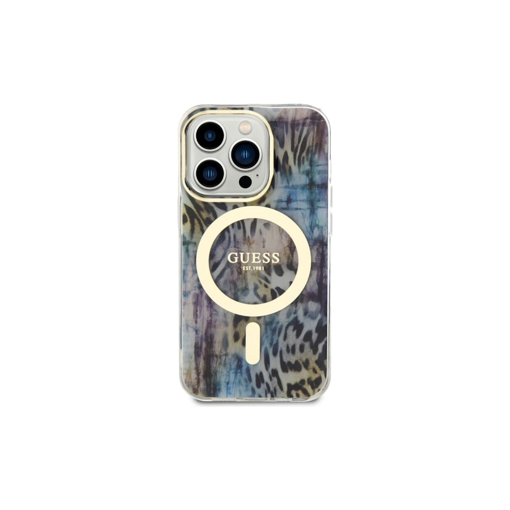 Hurtownia GSM - Etui Guess GUHMP14LHLEOPWB Apple iPhone 14 Pro modrý/blue hardcase Leopard MagSafe - GUE2485 - {ean13} - Hurt
