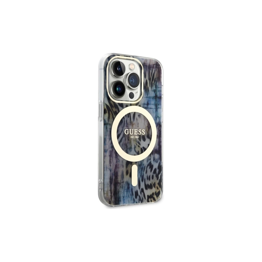 Hurtownia GSM - Etui Guess GUHMP14LHLEOPWB Apple iPhone 14 Pro kék/hardcase Leopard MagSafe - GUE2485 - {ean13} - Hurt