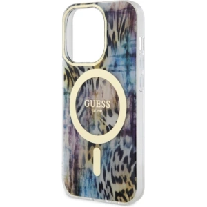 Etui Guess GUHMP14LHLEOPWB Apple iPhone 14 Pro niebieski/blue hardcase Leopard MagSafe