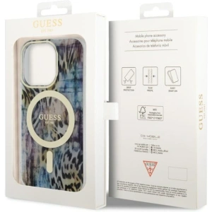 Etui Guess GUHMP14LHLEOPWB Apple iPhone 14 Pro niebieski/blue hardcase Leopard MagSafe