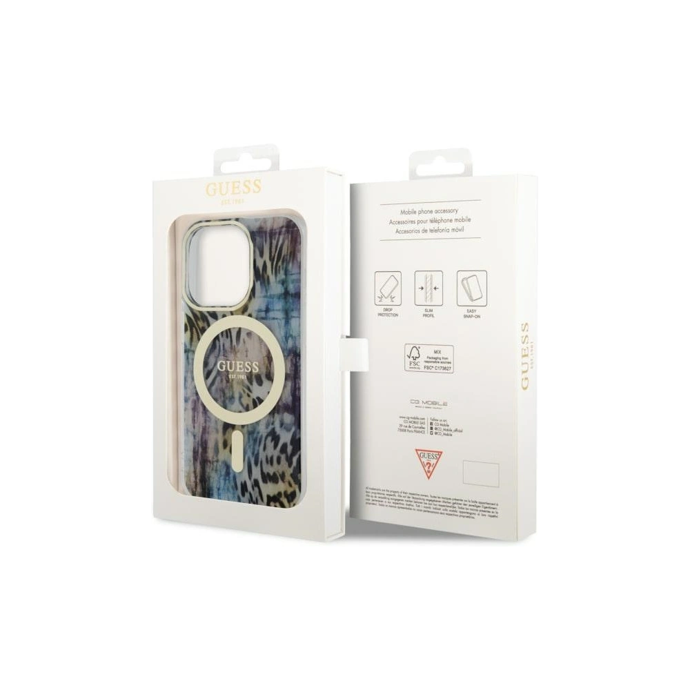 Hurtownia GSM - Etui Guess GUHMP14LHLEOPWB Apple iPhone 14 Pro kék/hardcase Leopard MagSafe - GUE2485 - {ean13} - Hurt