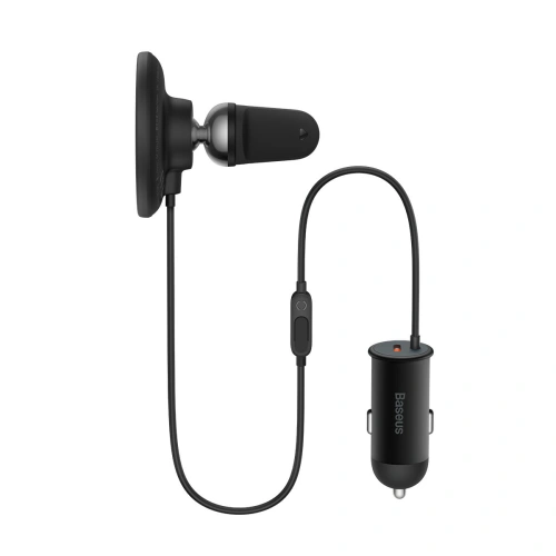 Uchwyt samochodowy z ładowarką bezprzewodową MagSafe Baseus ładowarka samochodowa 40W czarna