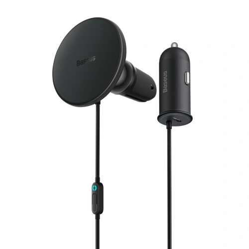 Uchwyt samochodowy z ładowarką bezprzewodową MagSafe Baseus ładowarka samochodowa 40W czarna