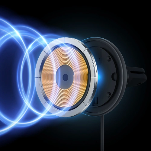 Uchwyt samochodowy z ładowarką bezprzewodową MagSafe Baseus ładowarka samochodowa 40W czarna