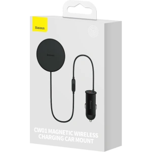 Uchwyt samochodowy z ładowarką bezprzewodową MagSafe Baseus ładowarka samochodowa 40W czarna