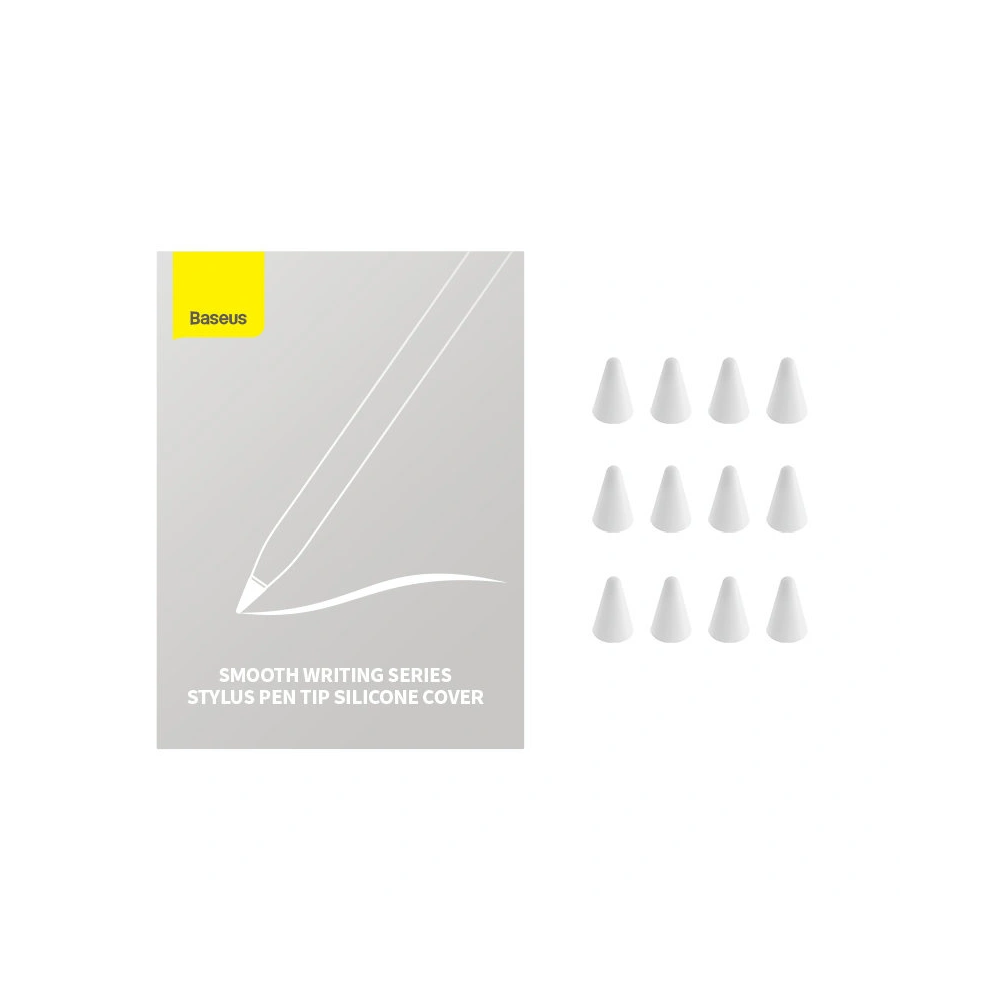 Wholesale Replacement silicone stylus tips Baseus white (medium) [12 PACK] - BSU4026WHT - {ean13} - Hurt