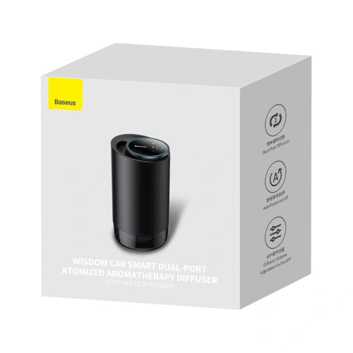 Samochodowy odświeżacz powietrza Baseus czarny (biała herbata / soczysta brzoskwinia) + kabel USB-C 1m