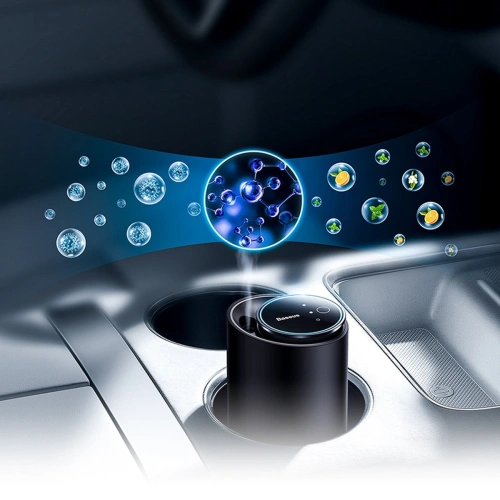 Samochodowy odświeżacz powietrza Baseus czarny (biała herbata / soczysta brzoskwinia) + kabel USB-C 1m