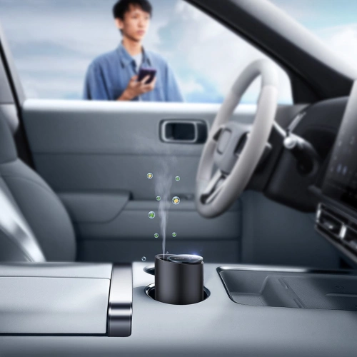 Samochodowy odświeżacz powietrza Baseus czarny (biała herbata / soczysta brzoskwinia) + kabel USB-C 1m