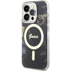 Hurtownia GSM - Etui Guess GUHMP14LHTMRSK Apple iPhone 14 Pro negru/black hardcase Golden Marble MagSafe - GUE2487 - {ean13} - Hurt