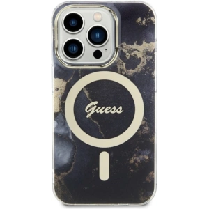Hurtownia GSM - Etui Guess GUHMP14LHTMRSK Apple iPhone 14 Pro negru/black hardcase Golden Marble MagSafe - GUE2487 - {ean13} - Hurt