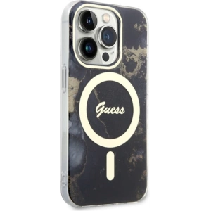 Hurtownia GSM - Etui Guess GUHMP14LHTMRSK Apple iPhone 14 Pro negru/black hardcase Golden Marble MagSafe - GUE2487 - {ean13} - Hurt