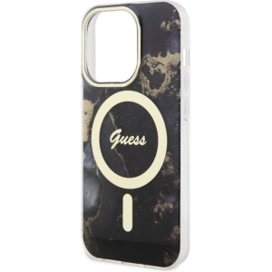 Hurtownia GSM - Etui Guess GUHMP14LHTMRSK Apple iPhone 14 Pro negru/black hardcase Golden Marble MagSafe - GUE2487 - {ean13} - Hurt
