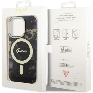 Hurtownia GSM - Etui Guess GUHMP14LHTMRSK Apple iPhone 14 Pro negru/black hardcase Golden Marble MagSafe - GUE2487 - {ean13} - Hurt