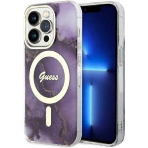 Hurtownia GSM - Etui Guess GUHMP14LHTMRSU Apple iPhone 14 Pro purpurie/hardcase Golden Marble MagSafe - GUE2488 - {ean13} - Hurt