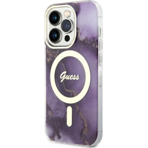 Hurtownia GSM - Etui Guess GUHMP14LHTMRSU Apple iPhone 14 Pro purpurie/hardcase Golden Marble MagSafe - GUE2488 - {ean13} - Hurt