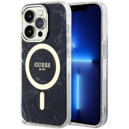 Hurtownia Guess - 3666339118303 - GUE2490 - Etui Guess GUHMP14LPCUMAK Apple iPhone 14 Pro czarny/black hardcase Marble MagSafe - B2B homescreen