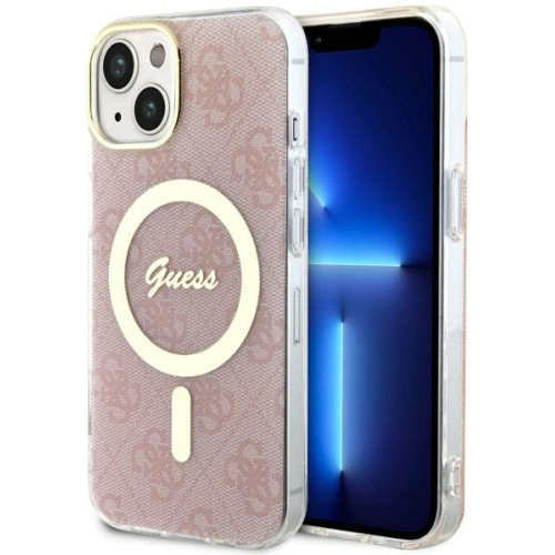 Guess Distributor - 3666339127237 - GUE2492 - Case Guess GUHMP14MH4STP Apple iPhone 14 Plus / 15 Plus pink/pink hardcase 4G MagSafe - B2B homescreen