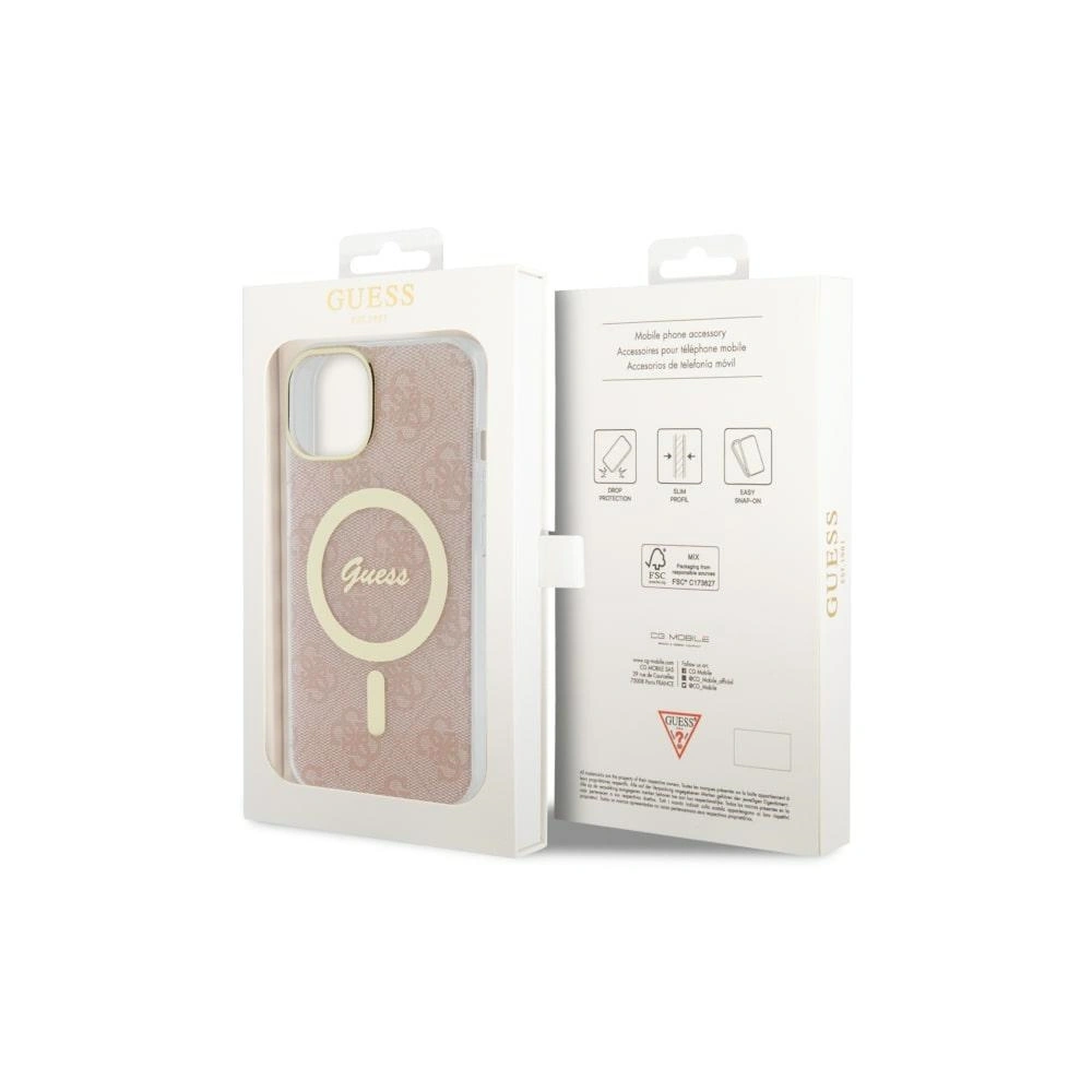 Wholesale Case Guess GUHMP14MH4STP Apple iPhone 14 Plus / 15 Plus pink/pink hardcase 4G MagSafe - GUE2492 - {ean13} - Hurt
