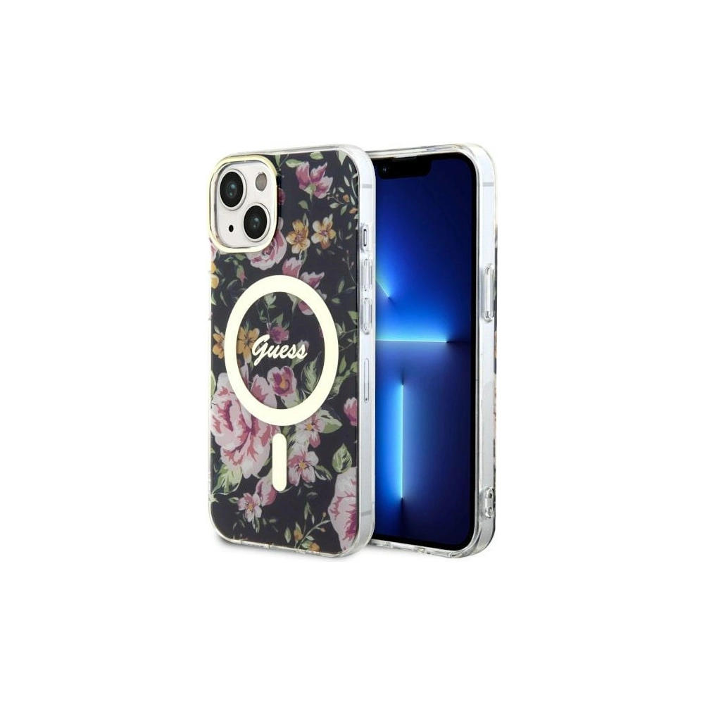 Hurtownia GSM - Etui Guess GUHMP14MHCFWSK Apple iPhone 14 Plus / 15 Plus fekete hardcase Flower MagSafe - GUE2496 - {ean13} - Hurt