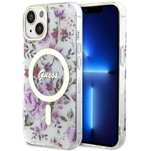 Guess Distributor - 3666339115647 - GUE2498 - Guess GUHMP14MHCFWST Apple iPhone 14 Plus / 15 Plus transparent hardcase Flower MagSafe - B2B homescreen