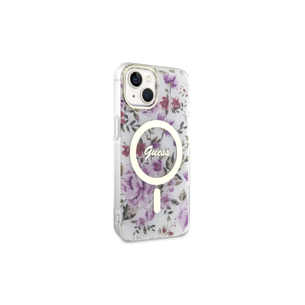 Wholesale Guess GUHMP14MHCFWST Apple iPhone 14 Plus / 15 Plus transparent hardcase Flower MagSafe - GUE2498 - {ean13} - Hurt