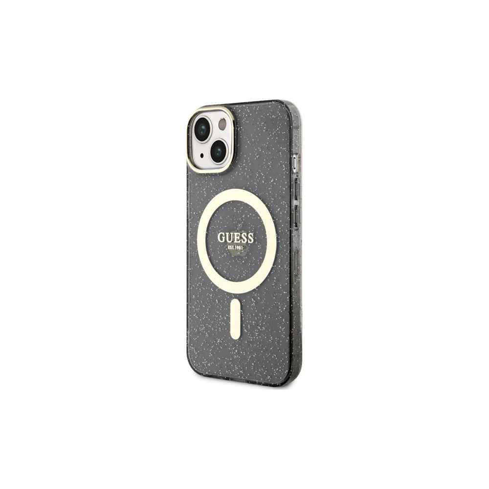 Hurtownia GSM - Etui Guess GUHMP14MHCMCGK Apple iPhone 14 Plus / 15 Plus czarny/black hardcase Glitter Gold MagSafe - GUE2499 - {ean13} - Hurt