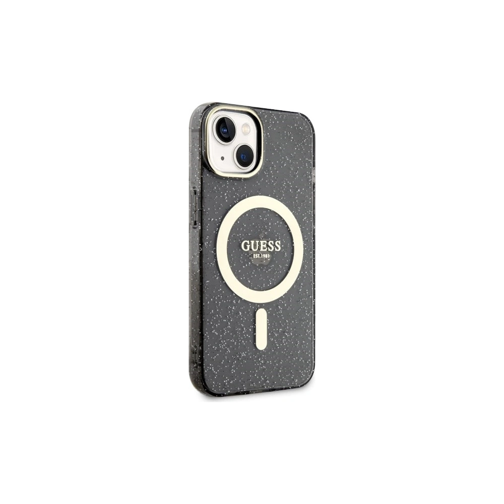 Hurtownia GSM - Etui Guess GUHMP14MHCMCGK Apple iPhone 14 Plus / 15 Plus negru/black hardcase Glitter Gold MagSafe - GUE2499 - {ean13} - Hurt