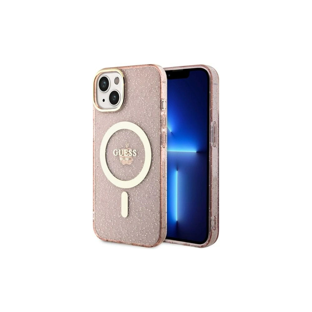 Hurtownia GSM - Etui Guess GUHMP14MHCMCGP Apple iPhone 14 Plus / 15 Plus rozie/pink hardcase Glitter Gold MagSafe - GUE2500 - {ean13} - Hurt