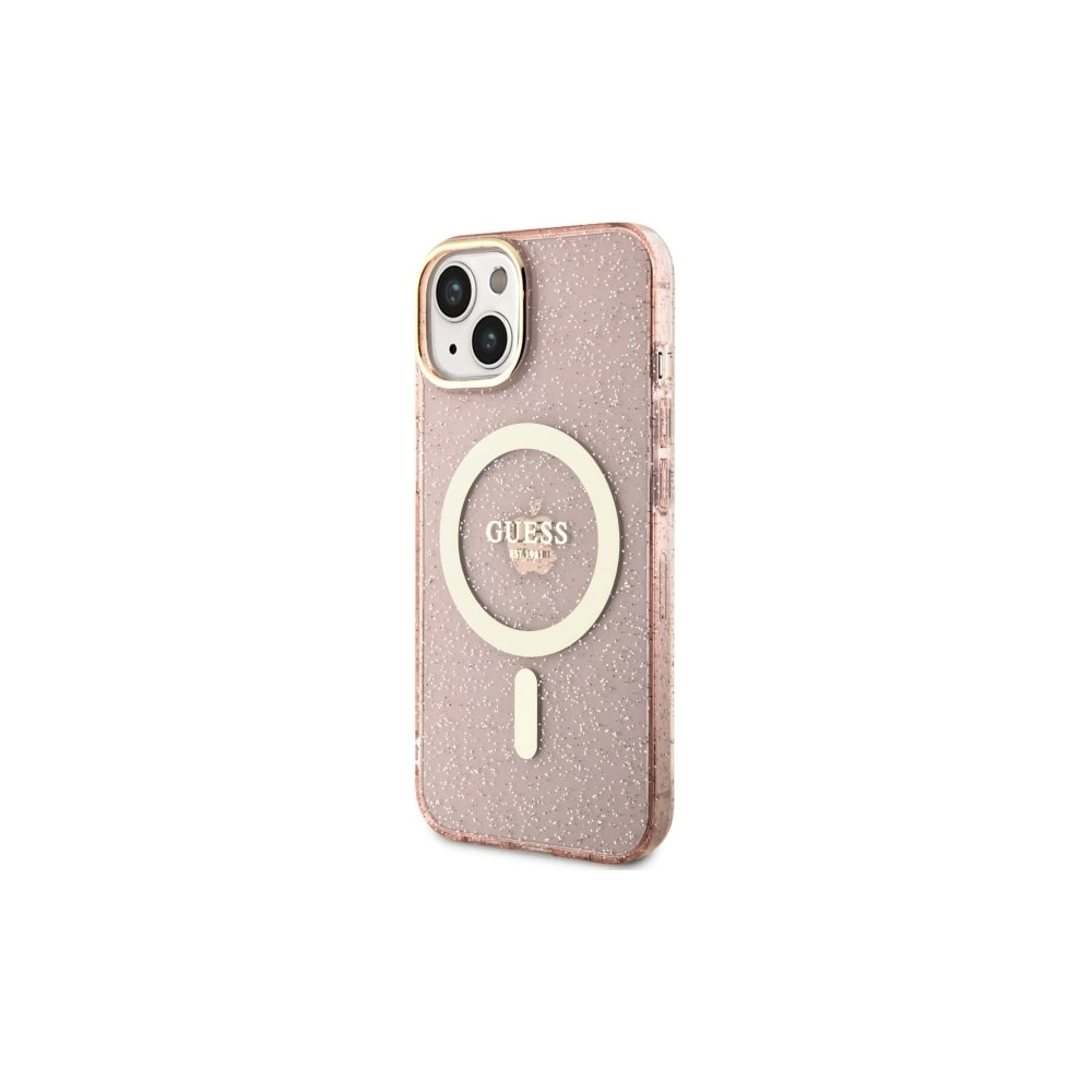Hurtownia GSM - Etui Guess GUHMP14MHCMCGP Apple iPhone 14 Plus / 15 Plus rozie/pink hardcase Glitter Gold MagSafe - GUE2500 - {ean13} - Hurt