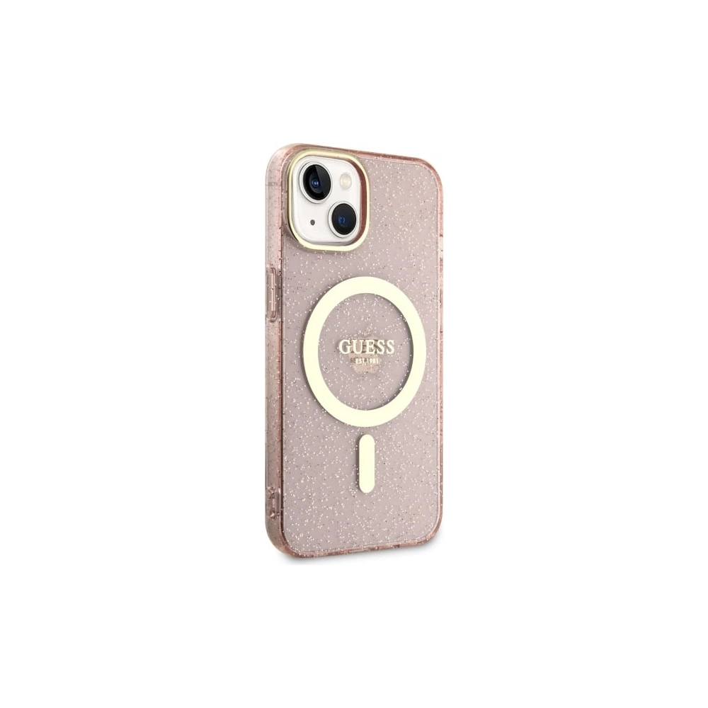 Hurtownia GSM - Etui Guess GUHMP14MHCMCGP Apple iPhone 14 Plus / 15 Plus rozie/pink hardcase Glitter Gold MagSafe - GUE2500 - {ean13} - Hurt