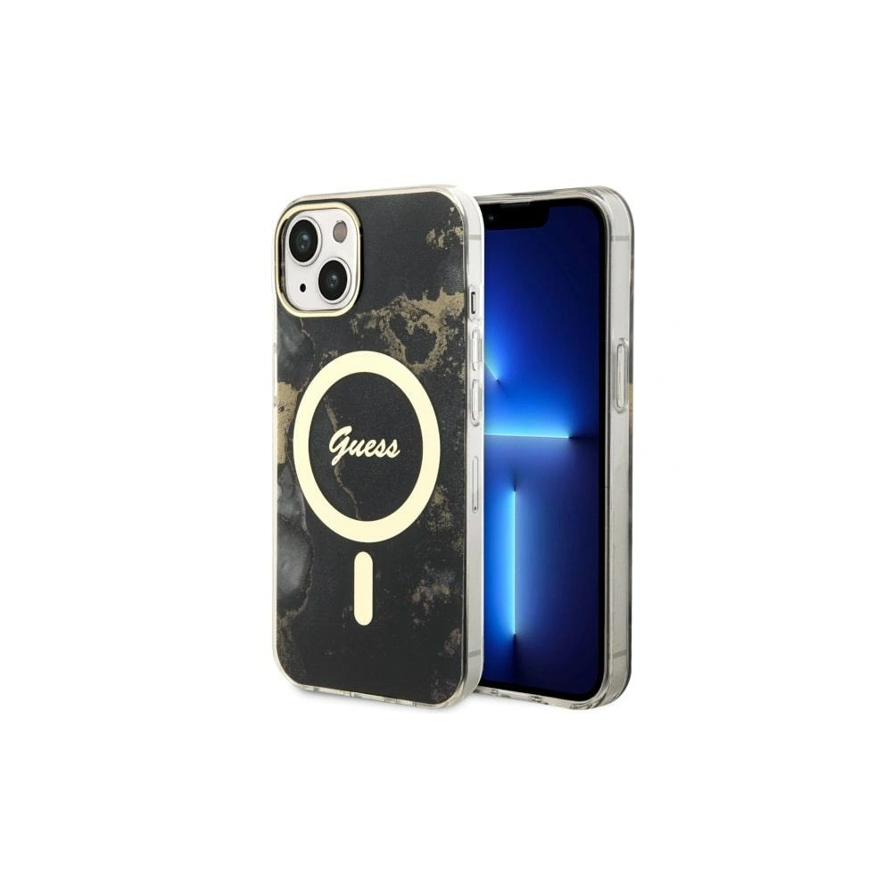 Hurtownia GSM - Etui Guess GUHMP14MHTMRSK Apple iPhone 14 Plus / 15 Plus černý/black hardcase Golden Marble MagSafe - GUE2503 - {ean13} - Hurt