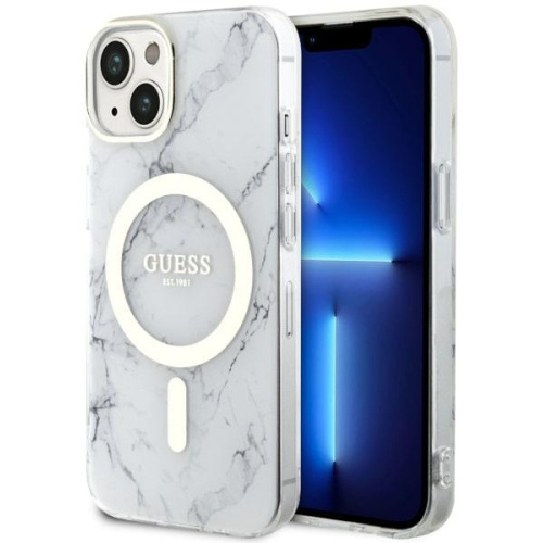 Guess Distributor - 3666339127275 - GUE2504 - Guess GUHMP14MPCUMAH Apple iPhone 14 Plus / 15 Plus white hardcase Marble MagSafe - B2B homescreen
