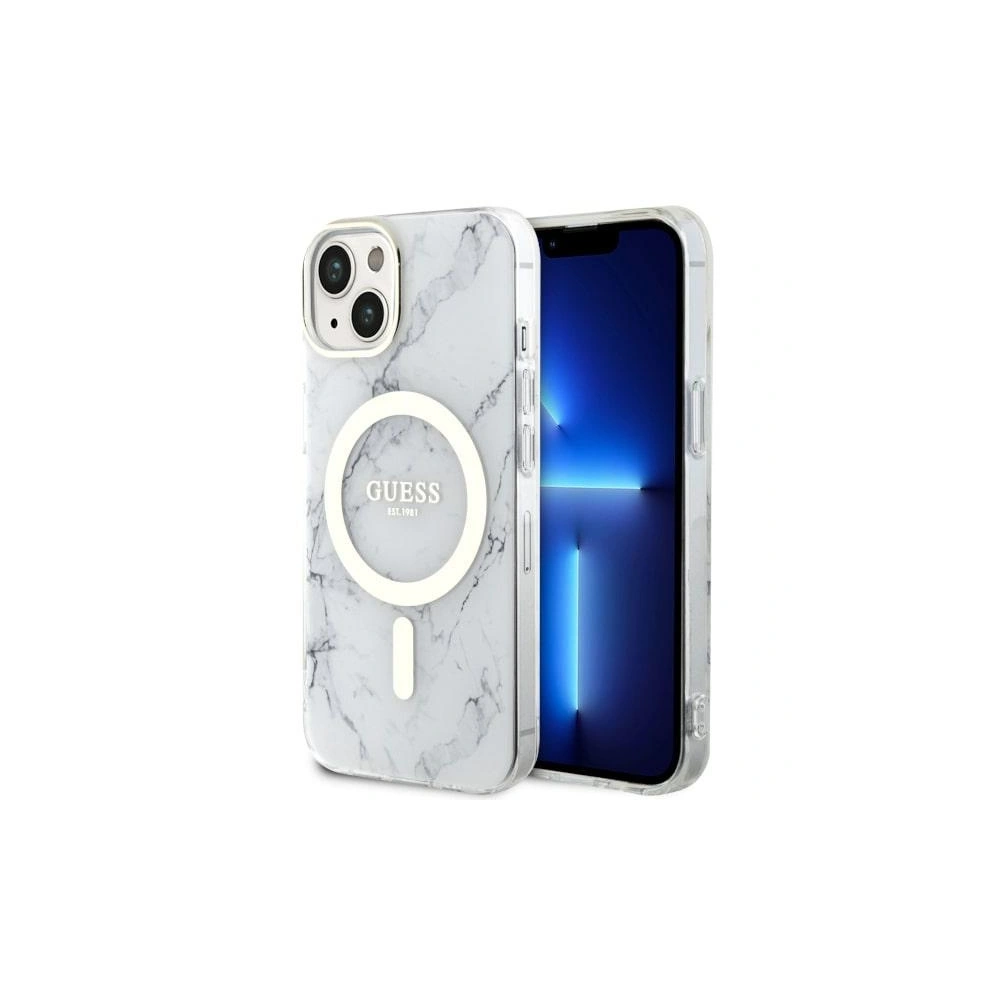 Hurtownia GSM - Etui Guess GUHMP14MPCUMAH Apple iPhone 14 Plus / 15 Plus fehér/white kemény tok Marble MagSafe - GUE2504 - {ean13} - Hurt