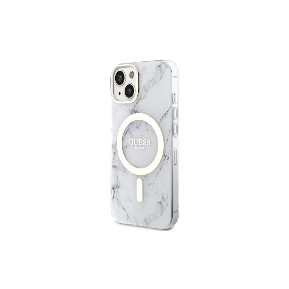 Wholesale Guess GUHMP14MPCUMAH Apple iPhone 14 Plus / 15 Plus white hardcase Marble MagSafe - GUE2504 - {ean13} - Hurt