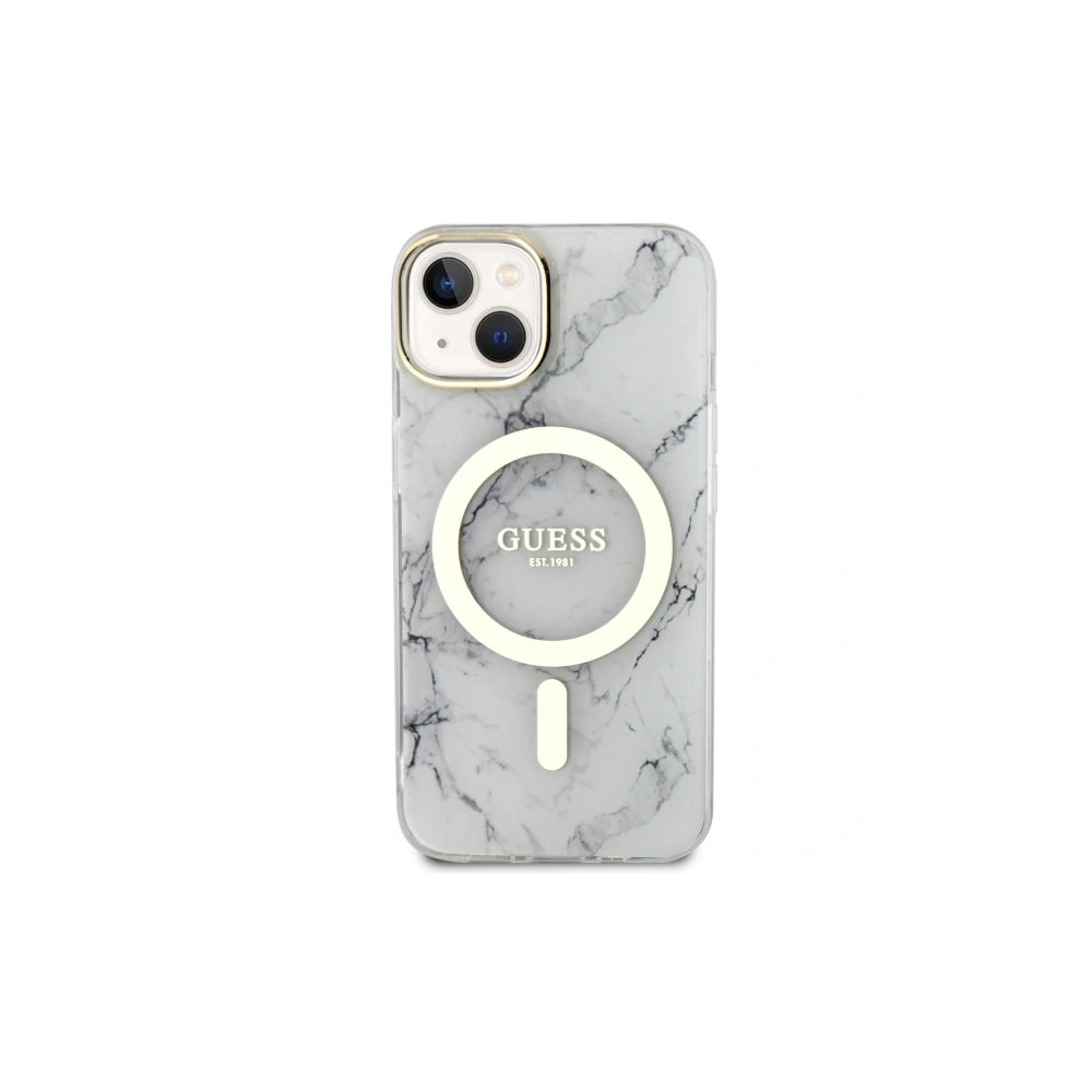 Wholesale Guess GUHMP14MPCUMAH Apple iPhone 14 Plus / 15 Plus white hardcase Marble MagSafe - GUE2504 - {ean13} - Hurt