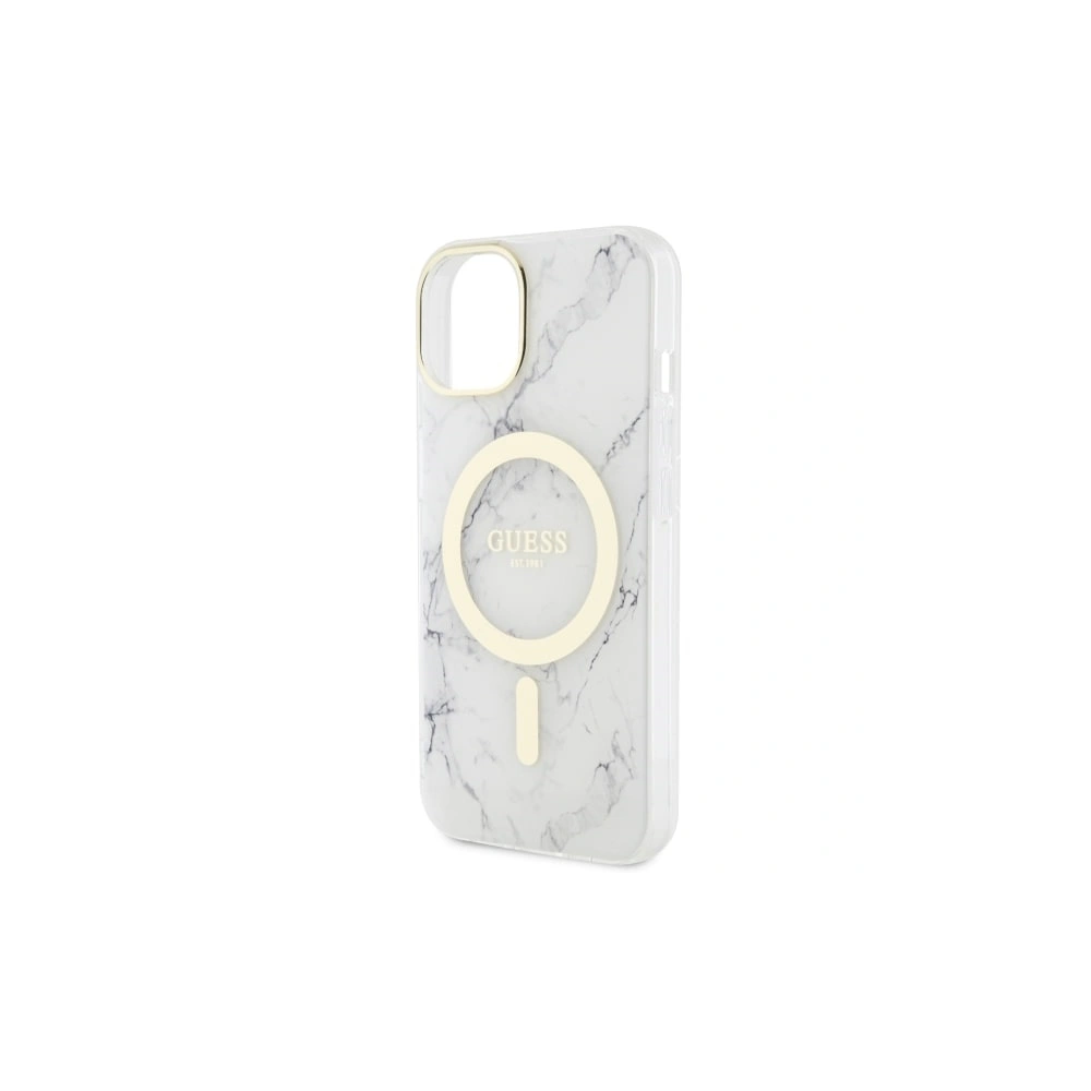 Wholesale Guess GUHMP14MPCUMAH Apple iPhone 14 Plus / 15 Plus white hardcase Marble MagSafe - GUE2504 - {ean13} - Hurt