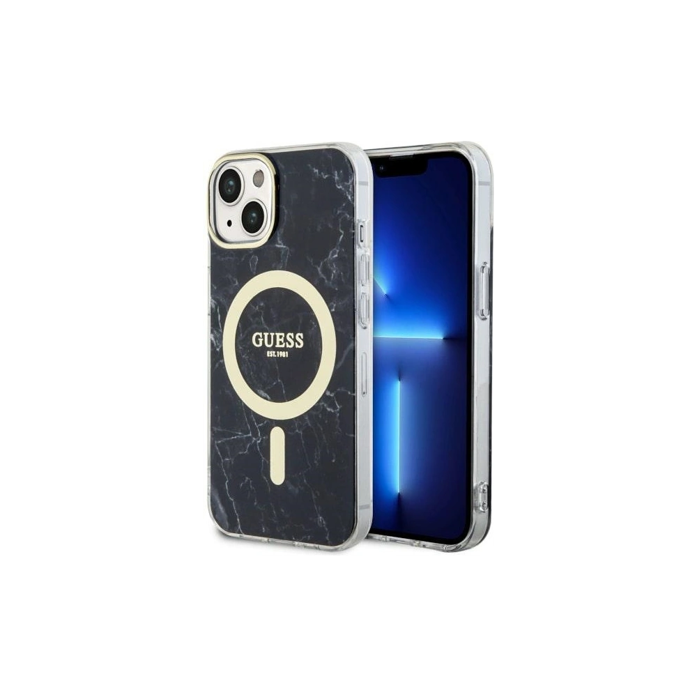 Wholesale Guess GUHMP14MPCUMAK Apple iPhone 14 Plus / 15 Plus black hardcase Marble MagSafe - GUE2505 - {ean13} - Hurt