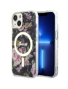 Guess GUHMP14SHCFWSK Apple iPhone 14 black hardcase Flower MagSafe