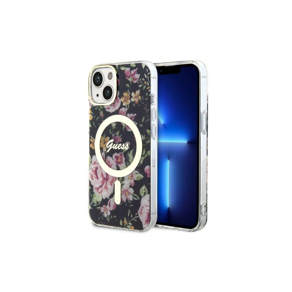 Wholesale Guess GUHMP14SHCFWSK Apple iPhone 14 black hardcase Flower MagSafe - GUE2511 - {ean13} - Hurt