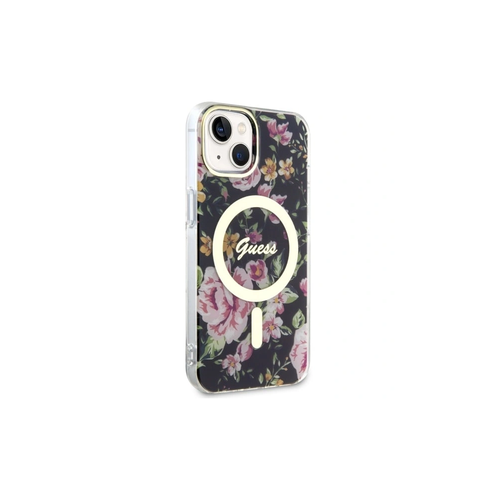 Wholesale Guess GUHMP14SHCFWSK Apple iPhone 14 black hardcase Flower MagSafe - GUE2511 - {ean13} - Hurt