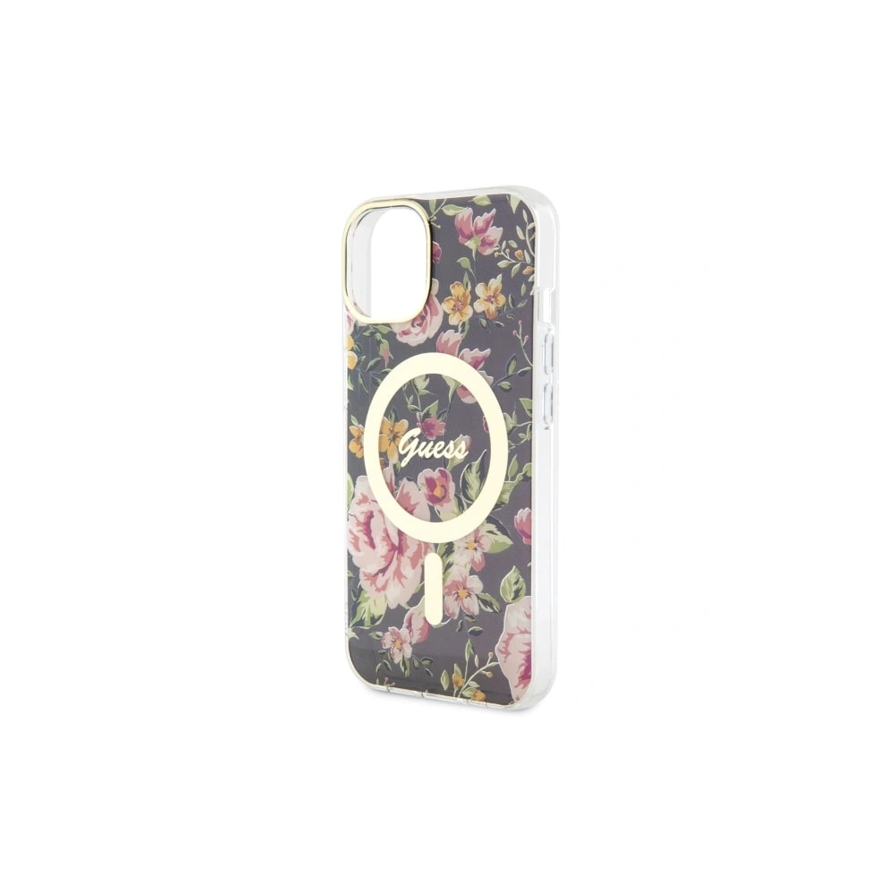 Wholesale Guess GUHMP14SHCFWSK Apple iPhone 14 black hardcase Flower MagSafe - GUE2511 - {ean13} - Hurt