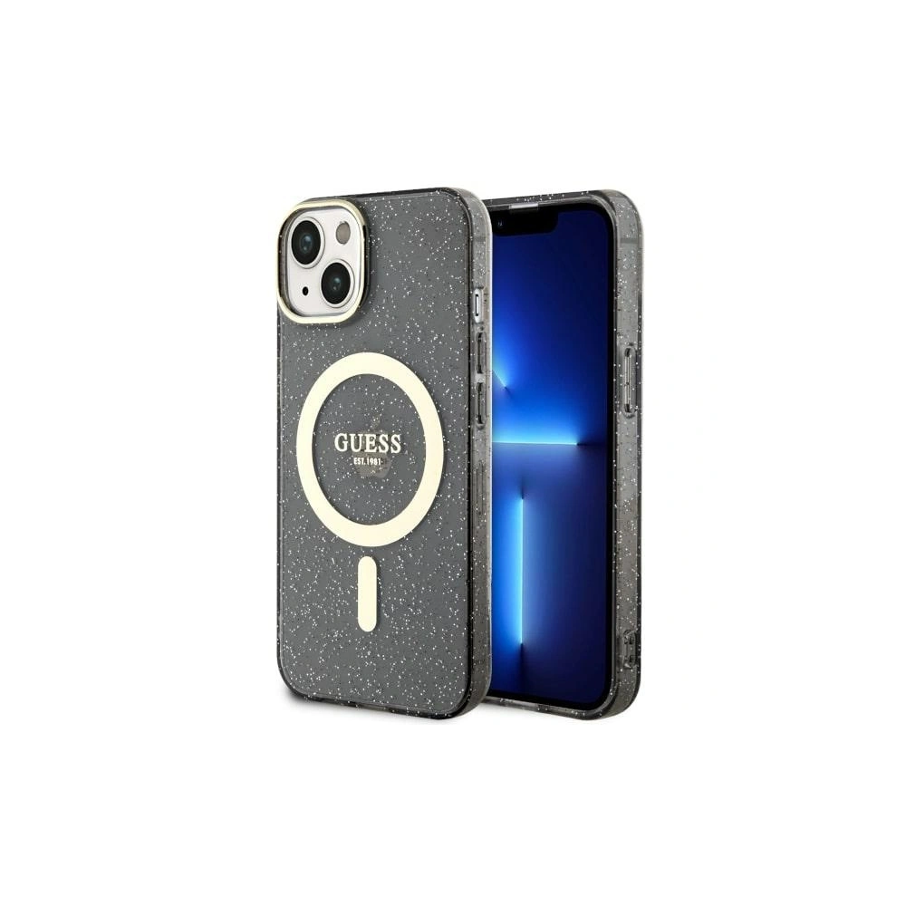 Hurtownia GSM - Etui Guess GUHMP14SHCMCGK Apple iPhone 14 černý/black hardcase Glitter Gold MagSafe - GUE2514 - {ean13} - Hurt
