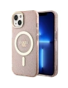 Etui Guess GUHMP14SHCMCGP Apple iPhone 14 růžový/pink hardcase Glitter Gold MagSafe