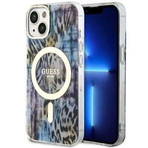 Etui Guess GUHMP14SHLEOPWB Apple iPhone 14 niebieski/blue hardcase Leopard MagSafe