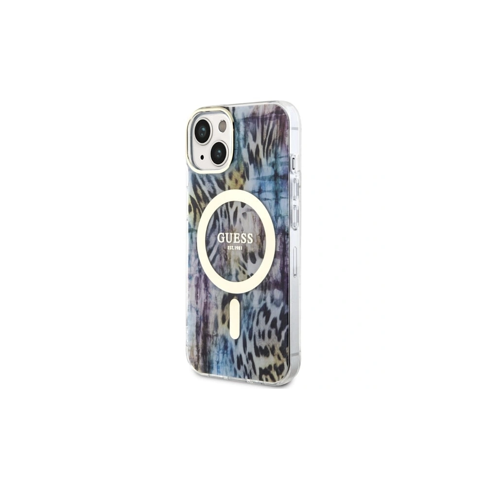 Etui Guess GUHMP14SHLEOPWB Apple iPhone 14 niebieski/blue hardcase Leopard MagSafe